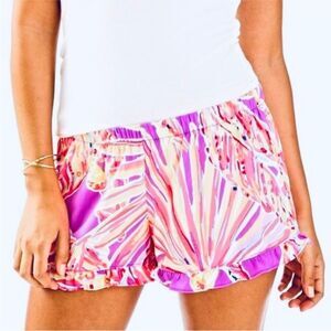 LILLY PULITZER | Kya Ruffle Trim Shorts Amethyst Sunseekers Women’s Size X-Large